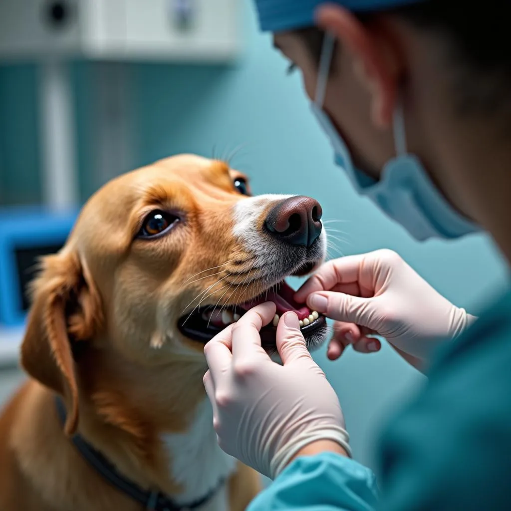 Dog undergoing Vital Pulp Therapy