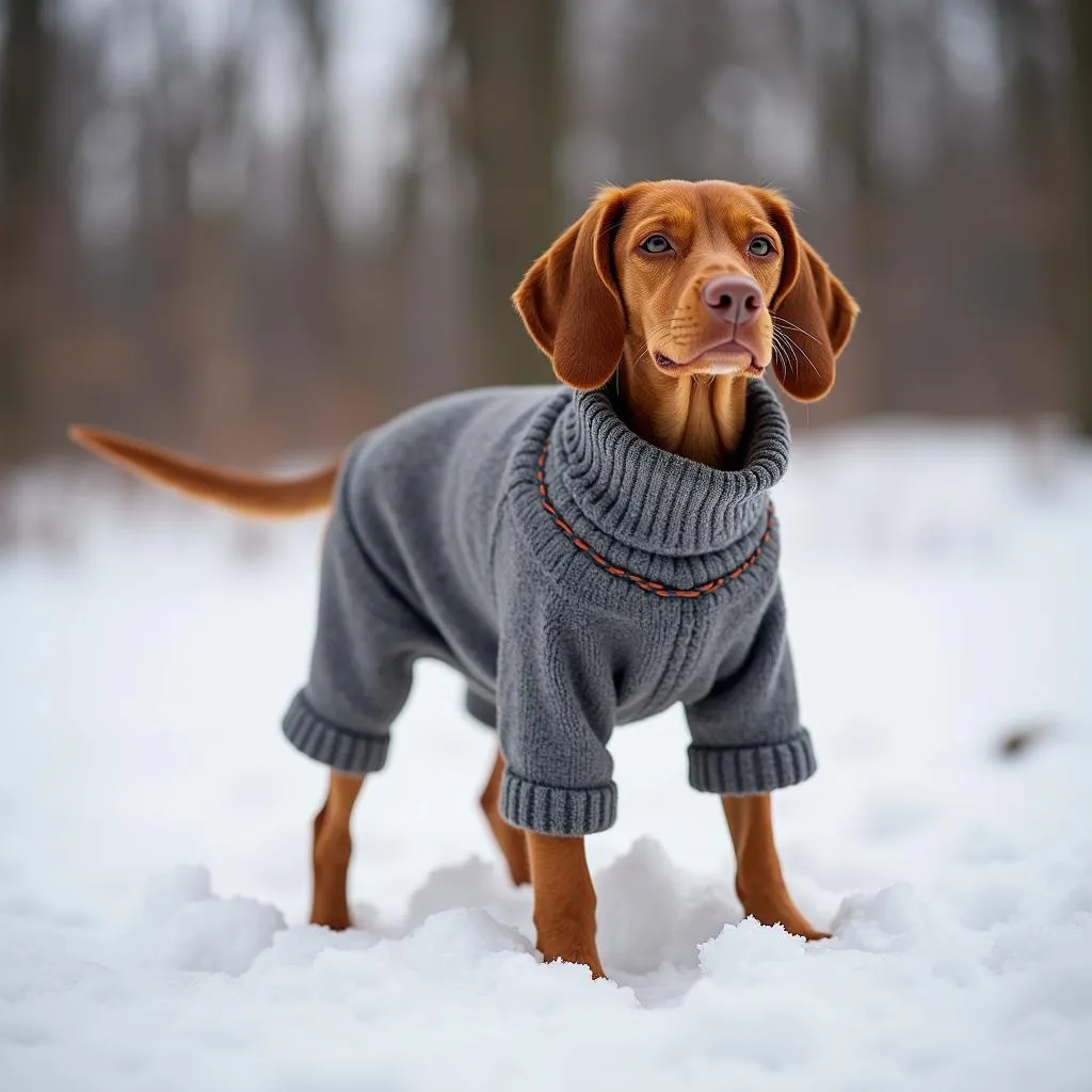 Vizsla dog sweater for warmth and comfort