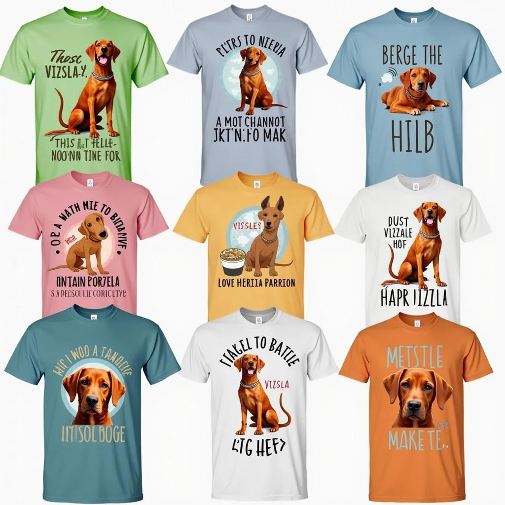 Vizsla dog t-shirts with fun designs