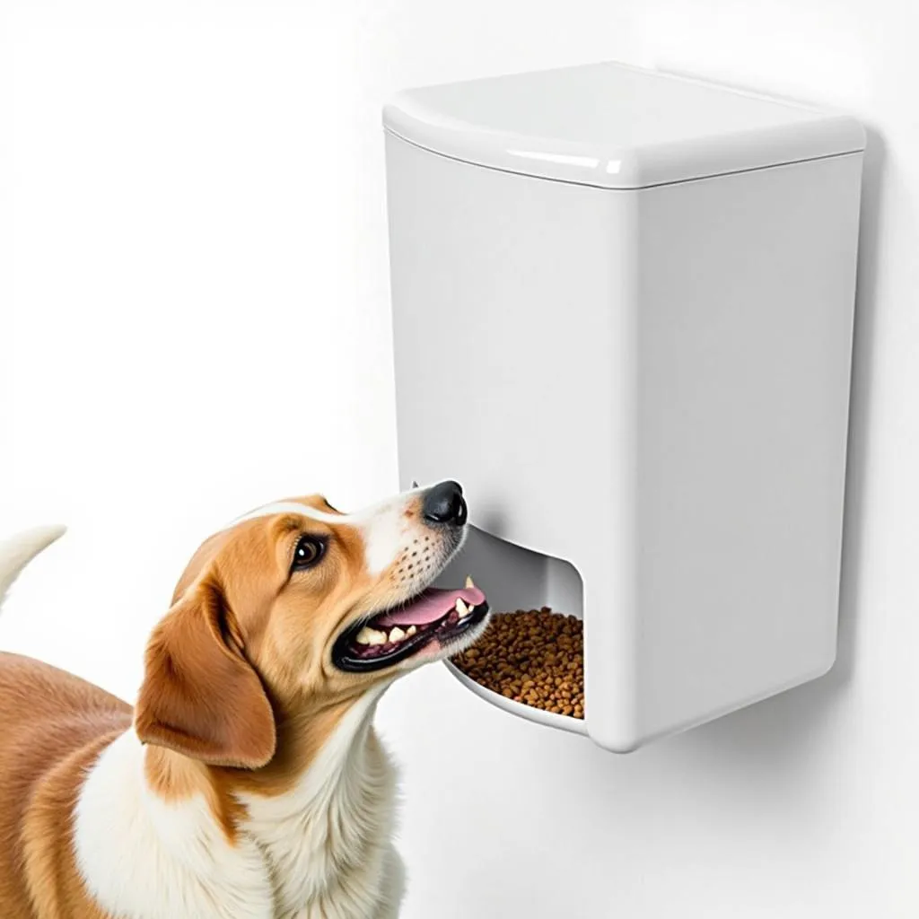 Wall-mounted dog food dispenser for effortless feeding