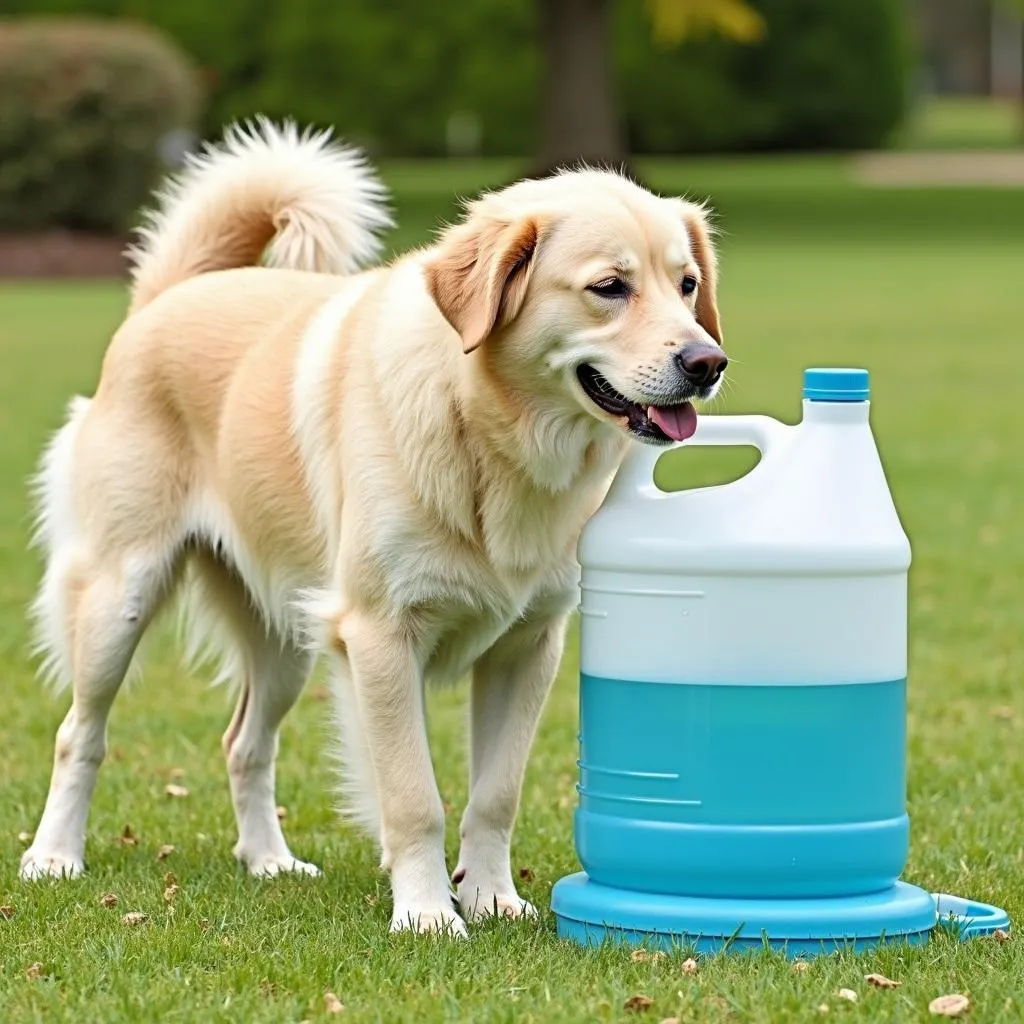 Water jug dog bowl for large breed dogs