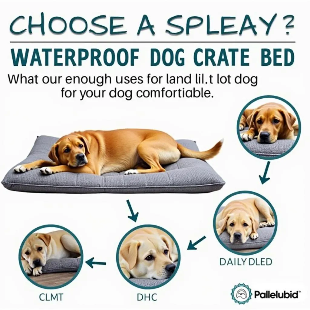 Waterproof Dog Crate Bed for Large Breeds