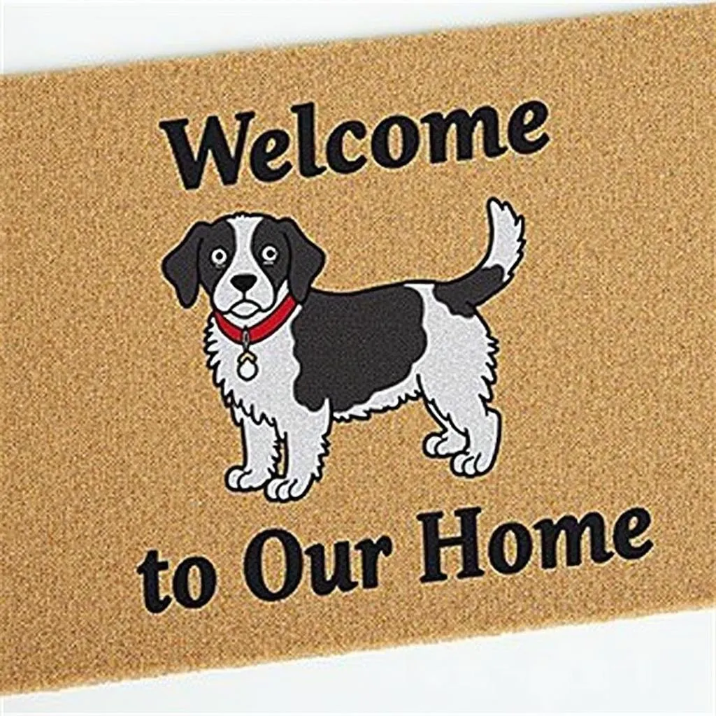 Welcome Mat with a Cute Dog Design