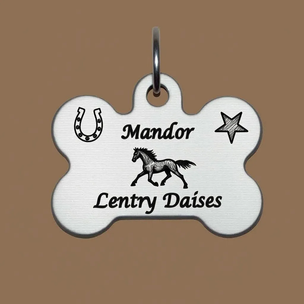 Western dog tags with horse engraving