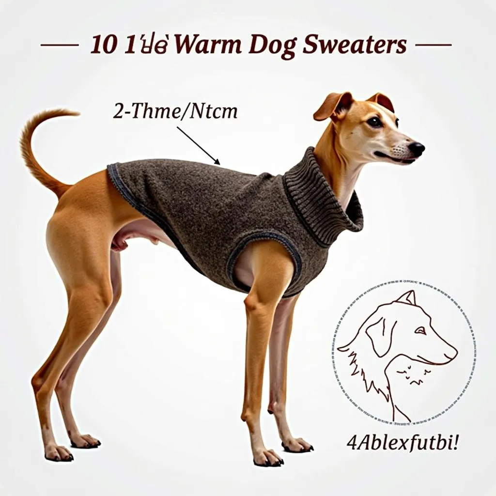 Whippet wearing a cozy dog sweater