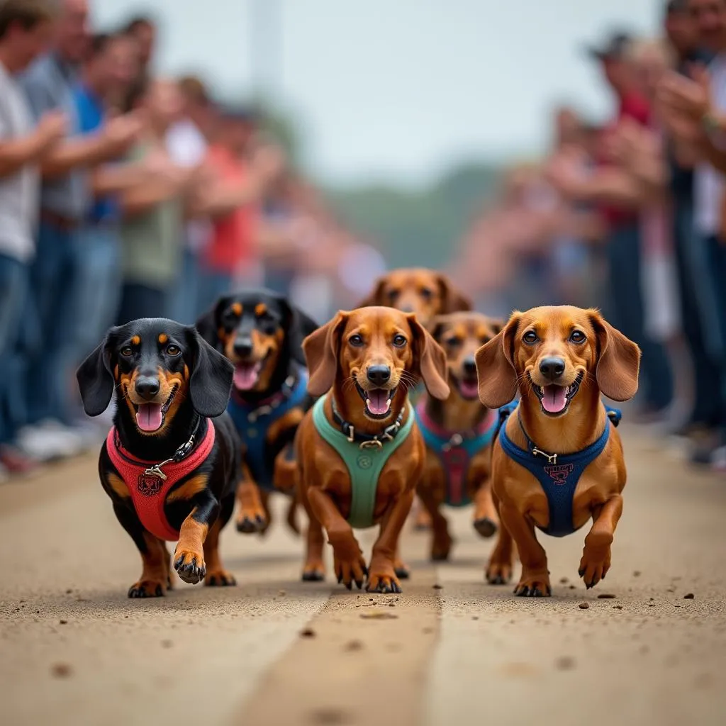 Dachshund racing at Oktoberfest