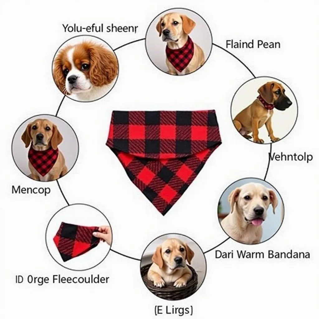 Winter dog bandana made from soft, warm fleece