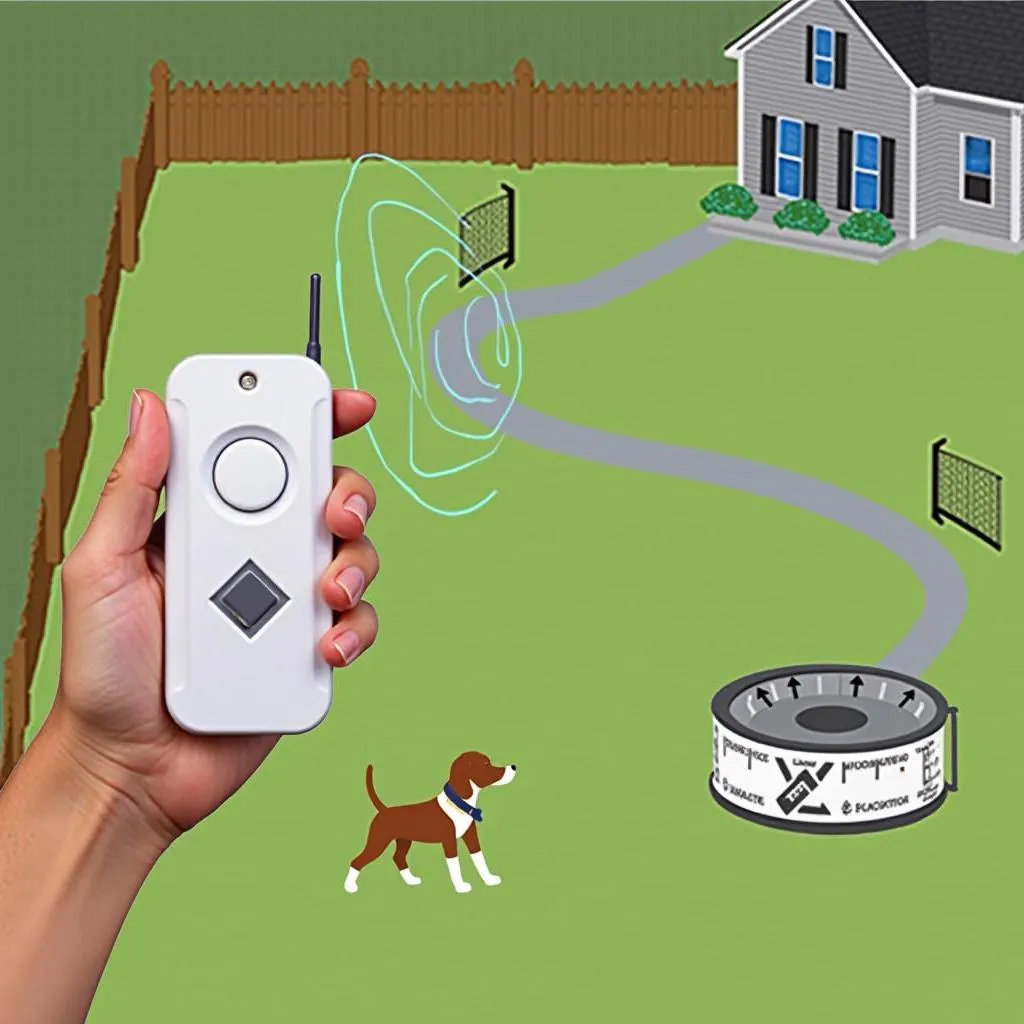 Wireless dog deterrent fence