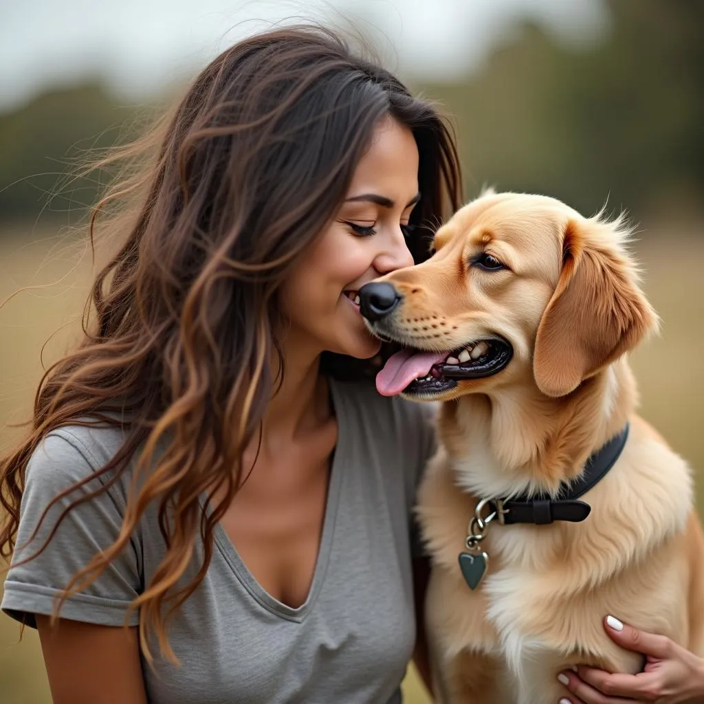 Woman and Dog Sharing an Unbreakable Bond