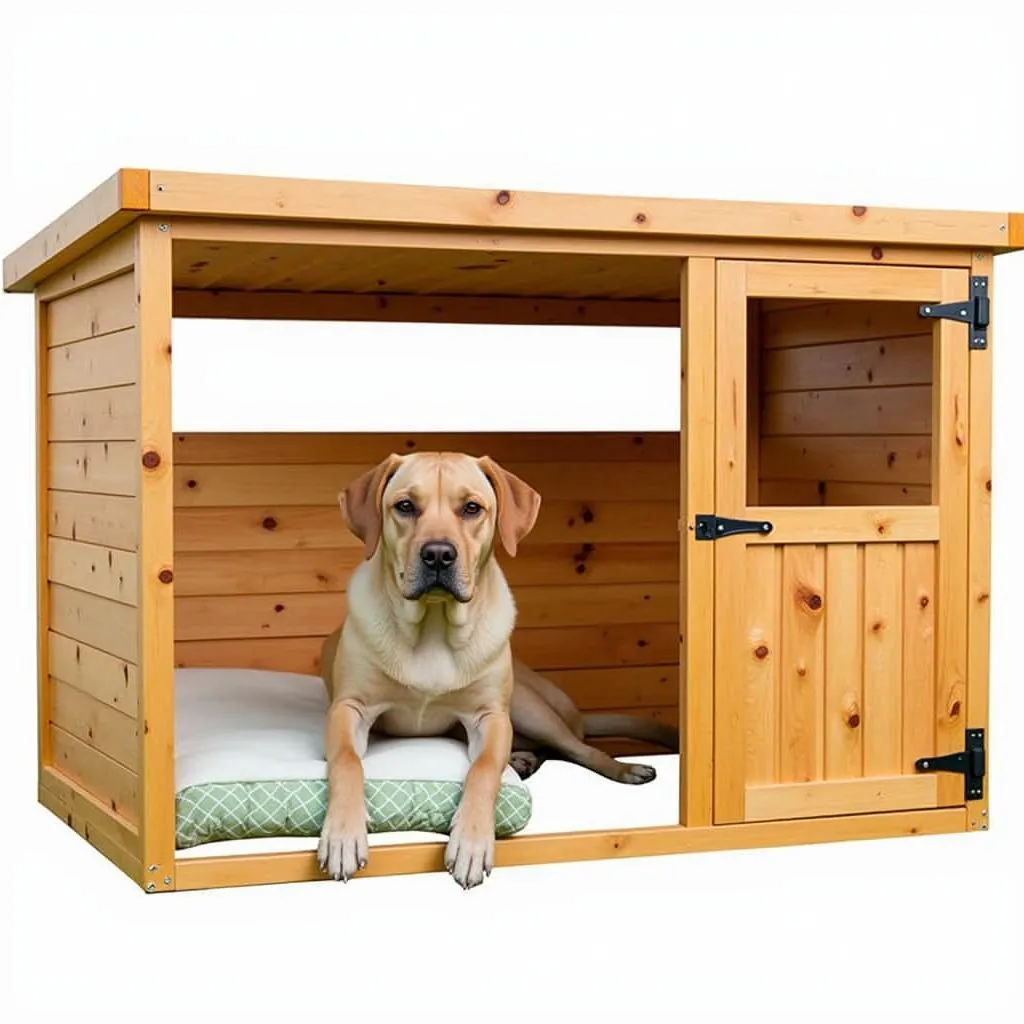 Wooden Dog Kennel with House