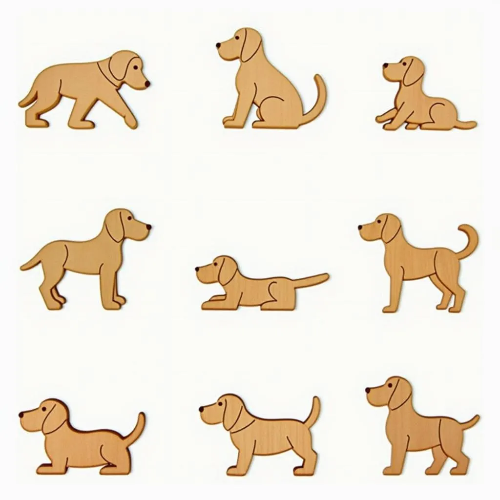 Various Types of Wooden Dog Puzzles