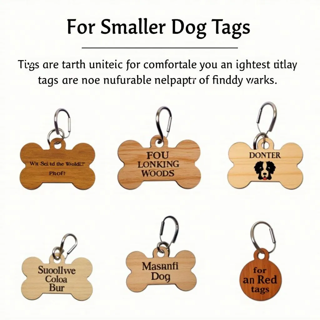 Wooden Dog Tags for Small Breeds