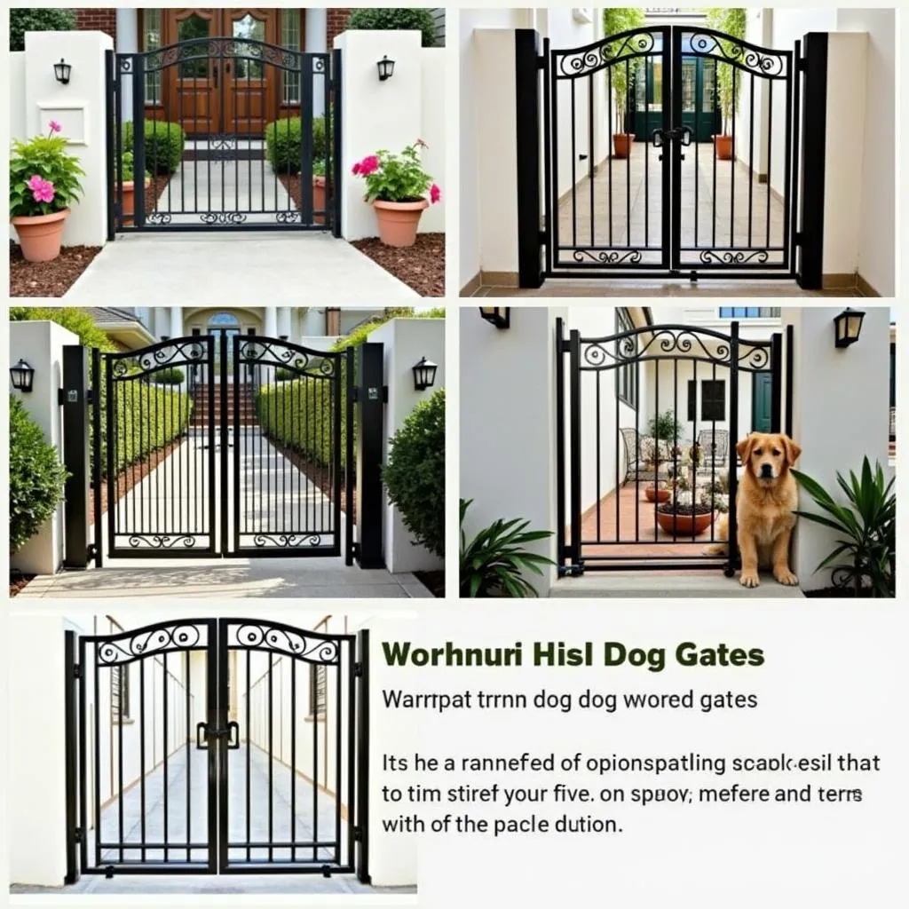 Selection of wrought iron dog gates in different styles for various home decor