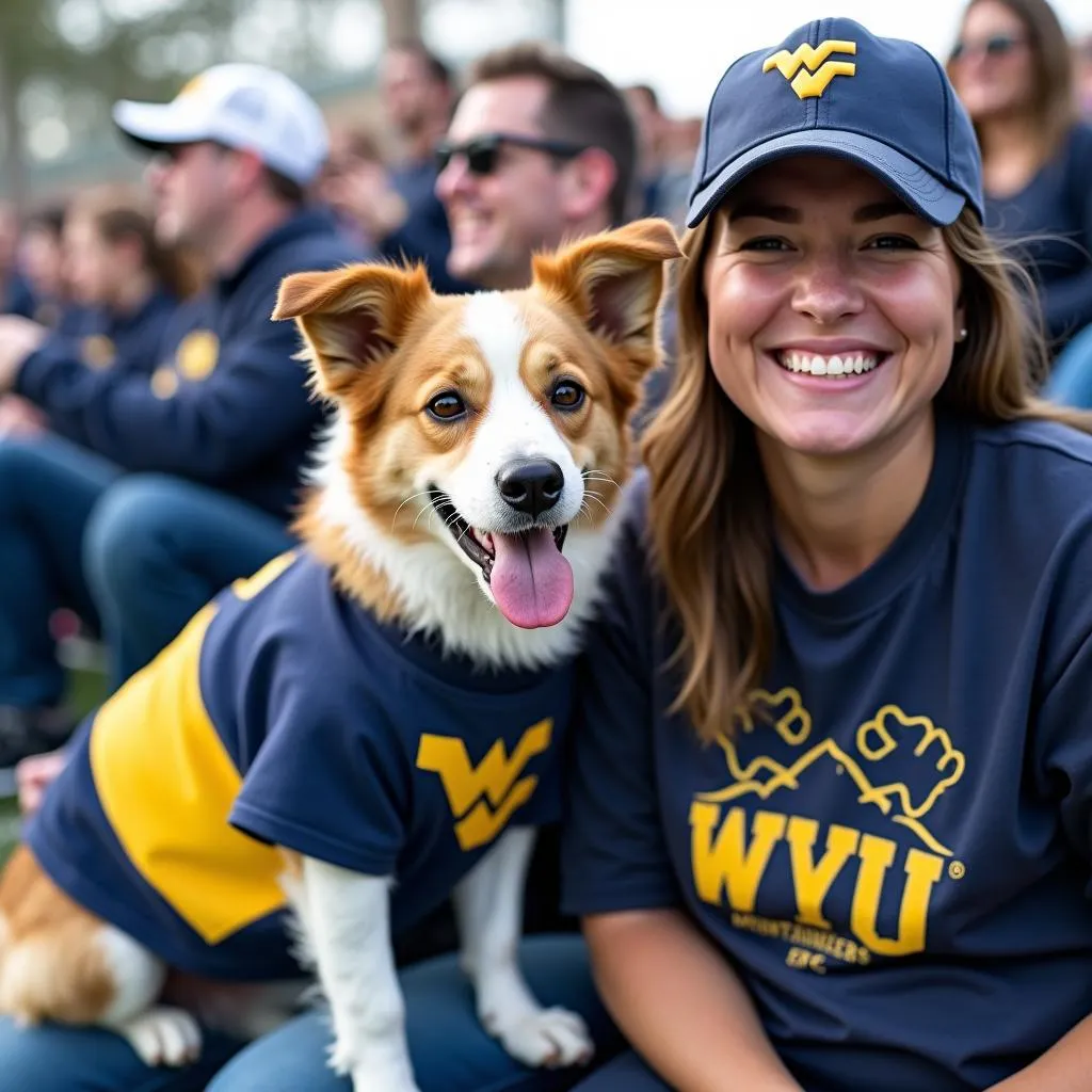 WVU Dog Shirt at a Mountaineers Game