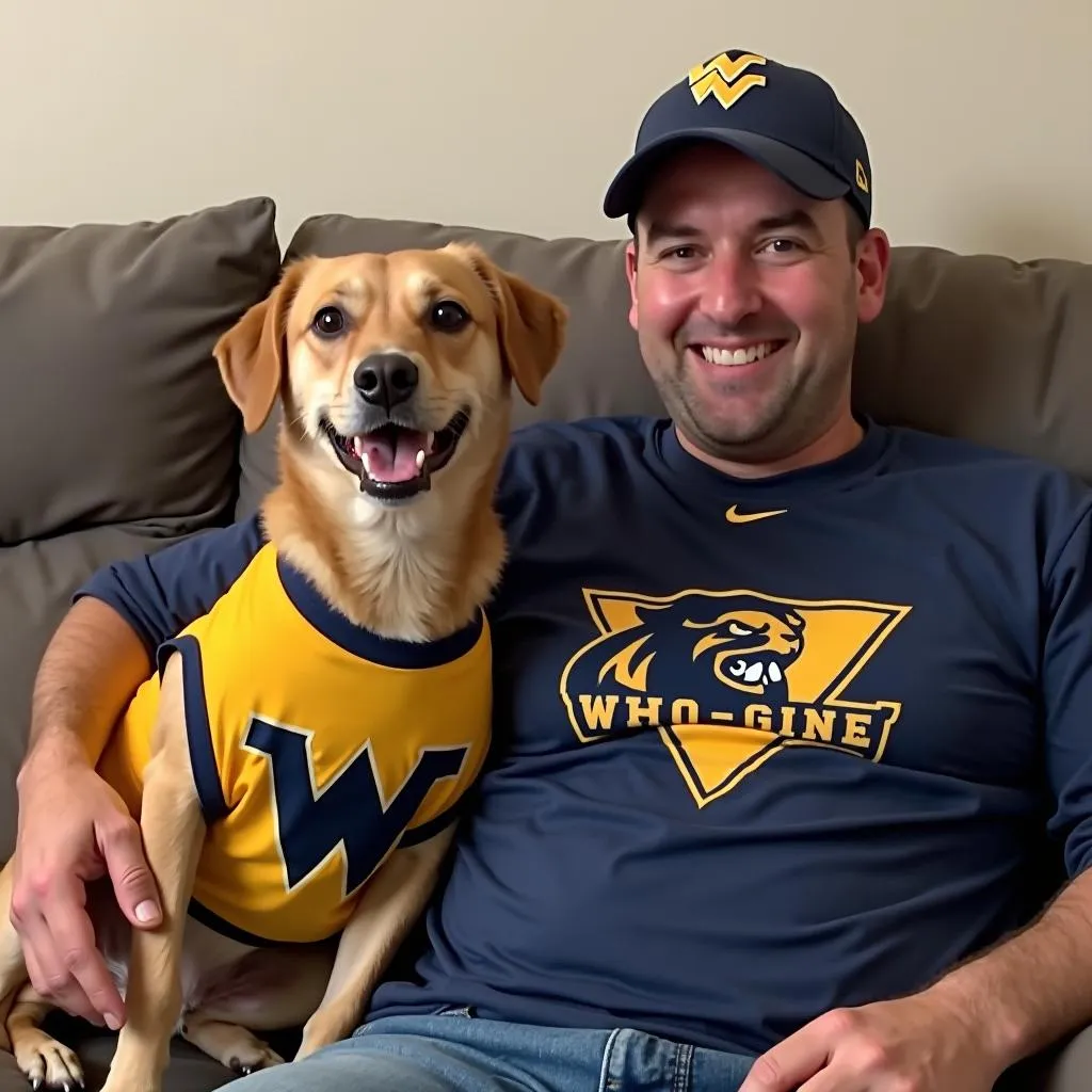 WVU Dog Shirt with Owner