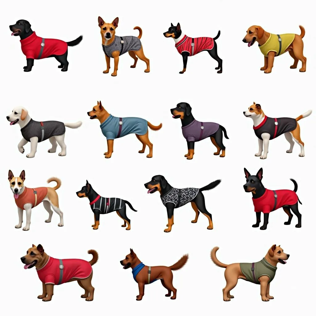 Variety of XXL dog clothes for different breeds